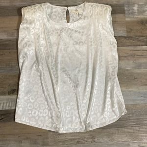 Entro Silky Animal Print White Blouse M